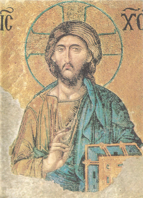 "The Lord", Detail of the "Deiseos". Mosaic from Agia Sophia, Konstantinoupoli, 12th century BC